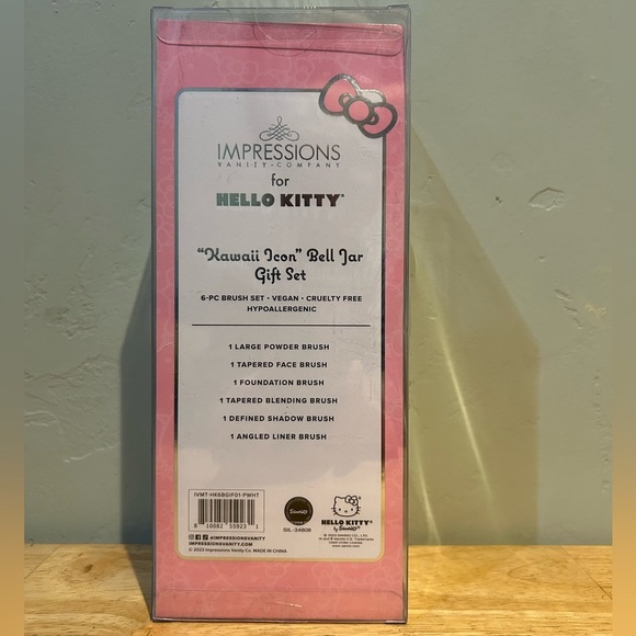 IMPRESSIONS for HELLO KITTY “Kawaii Icon” Bell Jar Makeup Brush Set. Brand New. - Picture 8 of 11